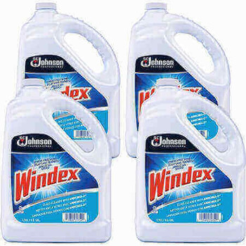 Windex Glass & Multi-Surface Cleaner - Liquid - 1 gal (128 fl oz) - 4 / Carton - Blue