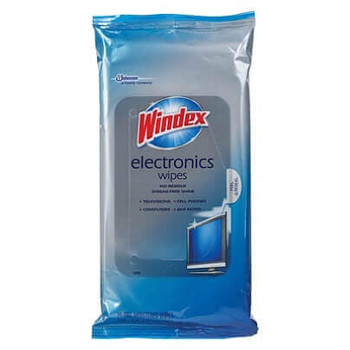 Windex Electronics Wipes - For Multi Surface, Multipurpose, Display Screen - Residue-free - 25 - 25 / Each - Blue