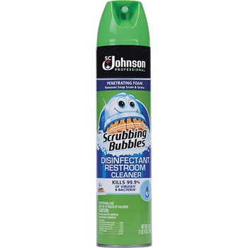 Scrubbing Bubbles? Restroom Cleaner - Ready-To-Use Aerosol - 0.20 gal (25 fl oz) - Fresh Clean Scent - 12 / Carton - Clear