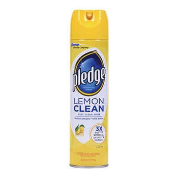 Pledge Lemon Clean Furniture Polish - 9.70 fl oz - Lemon Clean Scent - 12 / Carton - White