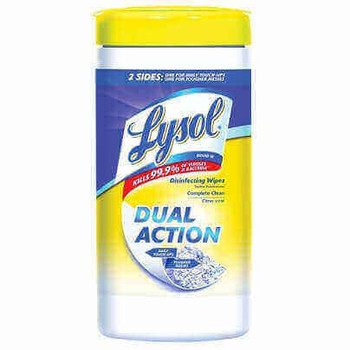 Lysol Dual-Action Disinfecting Wipes, Citrus Scent, 7" x 8", Container Of 75