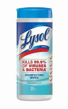 Lysol Disinfecting Wipes, Ocean Fresh Scent, Tub Of 35