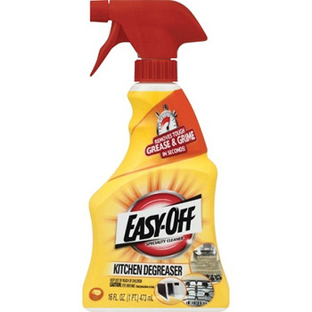 Easy-Off Specialty Kitchen Degreaser - Spray - 0.13 gal (16 fl oz) - Lemon Scent - 1 Each - Clear