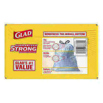 24x28 white .78mil 13gal 100/cs drawstring