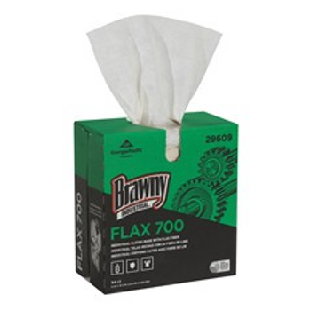 Brawny Industrial? FLAX 700 Heavy-Duty 1-Ply Wipers, 9" x 16 1/2", White, Case Of 10 Boxes