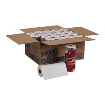 Brawny Professional D300 Perforated Paper Towels, White, 84 Sheets Per Roll, Case Of 20 Rolls