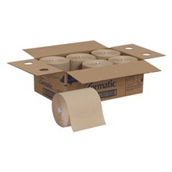 Cormatic 100% Recycled Hardwound Roll Towels, 8 1/4" x 702', Brown, Carton Of 6