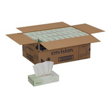 Envision 100% Recycled Economy Facial Tissue, 100 Sheets Per Box, Case Of 30
