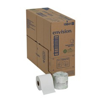 Envision 95% Recycled Embossed 1-Ply Bathroom Tissue, White, 550 Sheets Per Roll, Case Of 40 Rolls