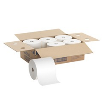 Georgia-Pacific SofPull 40% Recycled White Hardwound 1-Ply 7 7/8" Roll Paper Towels, Carton Of 6