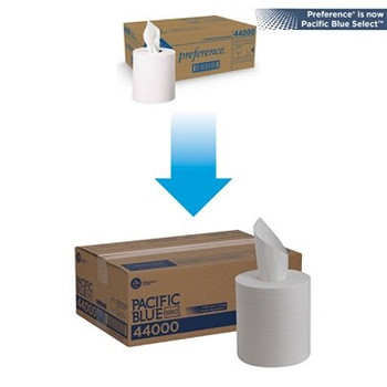 Pacific Blue Select by GP PRO 2-Ply Center-Pull Paper Towels, 8 1/4" x 12", White, 520 Sheets Per Roll, Case Of 6 Rolls