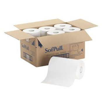 SofPull by GP PRO Paper Towel Rolls, 9" x 400', White, Case Of 6 Rolls