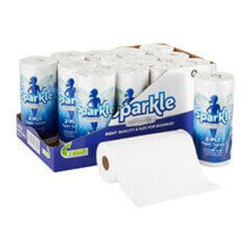 Sparkle Professional Series by GP PRO 2-Ply Perforated Kitchen Paper Towel Rolls, 11" x 8 4/5", White, 85 Sheets Per Roll, 15 Rolls