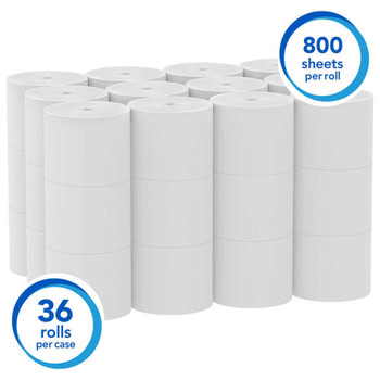 Kleenex Cottonelle Coreless 2-Ply Bathroom Tissue, 4.0"W x 3.94"L, 800 Sheets Per Roll, Case of 36 Rolls