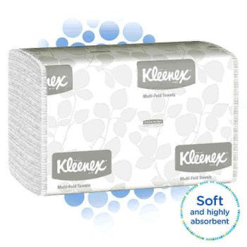 Kleenex Multi-Fold 1-Ply Hand Towels, 9-3/16" x 9-3/8", 150 Towels Per Sleeve, Pack Of 4 Sleeves
