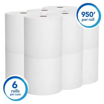 Scott 1-Ply Hard Roll Paper Towels, 8" x 950', Pack Of 6 Rolls