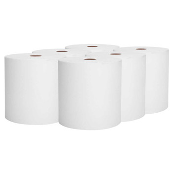Scott Professional 40% Recycled 1-Ply Paper Towel Rolls, 8" x 950', White, Case Of 6 Rolls