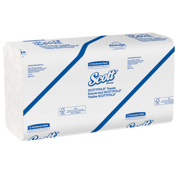 Scott Scott old 60% Recycled Multi-Fold 1-Ply Paper Towels, 9 2/5" x 12 2/5", White, 175 Sheets Per Sleeve, 25 Sleeves Per Carton