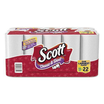 Scott Select-A-Size Paper Towel Mega Roll, White, 102 Sheets Per Roll, Pack Of 15 Rolls