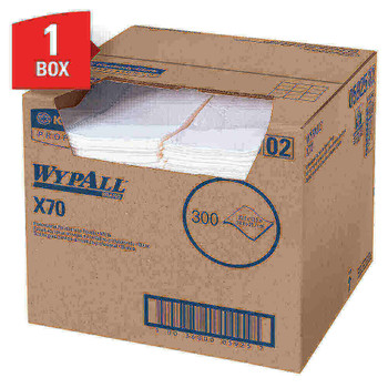 Wypall X70 Foodservice Quarter-Fold Towel Wipers, 12 1/2" x 23 1/2", White, Carton Of 300