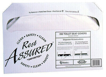 Rochester Midland Half-Fold Toilet Seat Covers 250 Sheets Per Pack Carton Of 20 Packs
