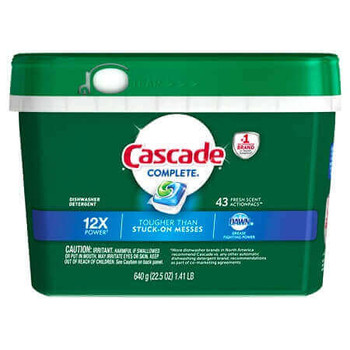 Cascade Complete ActionPacs Dishwasher Detergent, Fresh Scent, Pack Of 43