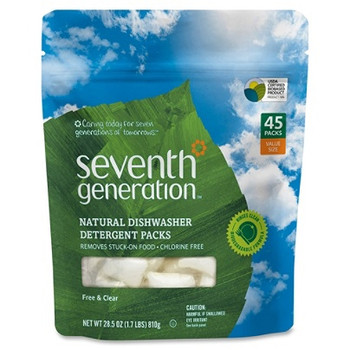 Seventh Generation Natural Dishwasher Detergent 45-Pack - Concentrate - 0.02 oz (0 lb) - 45 / Packet - 1 / Pack - Clear