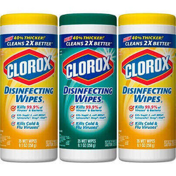 Clorox Disinfecting Wipes, 35 Wipes Per Tub, Pack Of 3 Tubs