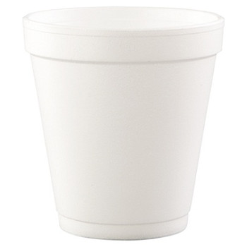 Dart Squat Hot/Cold Foam Cups, 10 Oz, White, Case Of 1000