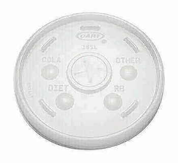 Dart Translucent Slotted Foam Cup Lids - Round - 100 / Pack - Translucent