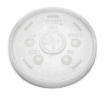 Dart Translucent Slotted Foam Cup Lids - Round - 100 / Pack - Translucent