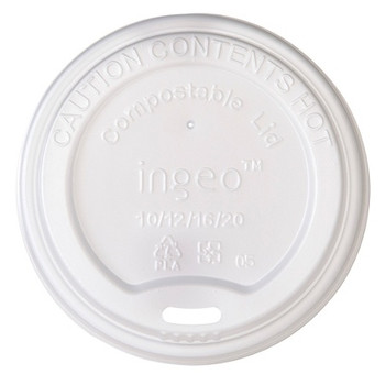 Highmark Compostable Hot Cup Lids, 10-20 Oz, White, Pack Of 800