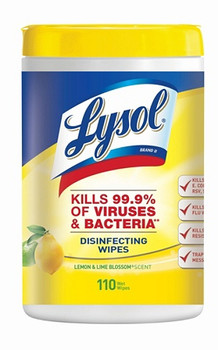 Lysol disinfecting wipes, lemon & lime blossom scent, 110 sheets per tub, Box Of 6of