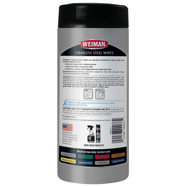 Weiman 92 Weiman Stainless Steel Wipes 7" x 469931