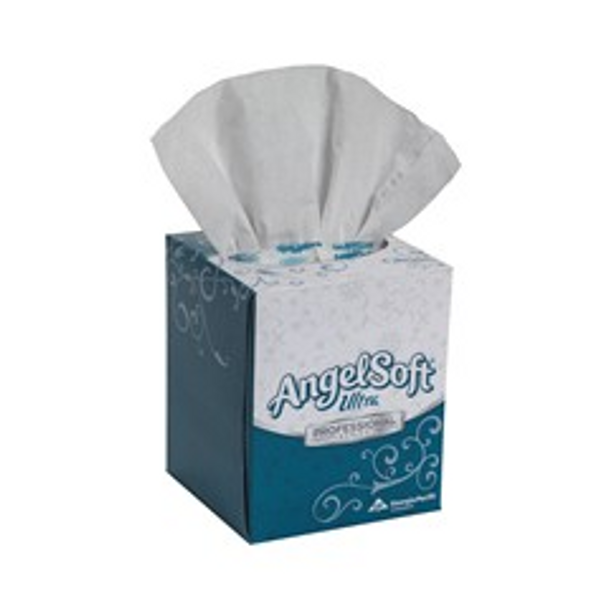 Angel Soft by GP PRO Ultra Professional Series 2-Ply Facial Tissue, Cube Box, White, 96 Tissues Per Box, 10 Boxes