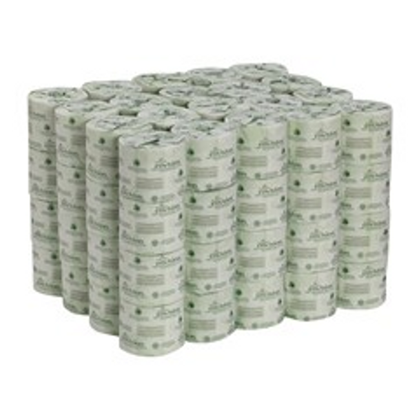 Georgia-Pacific Envision 95% Recycled Embossed 2-Ply Bathroom Tissue, White, 550 Sheets Per Roll, Case Of 80 Rolls
