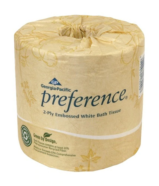 Georgia-Pacific Preference 2-Ply Bathroom Tissue, 550 Sheets Per Roll, Case Of 80 Rolls