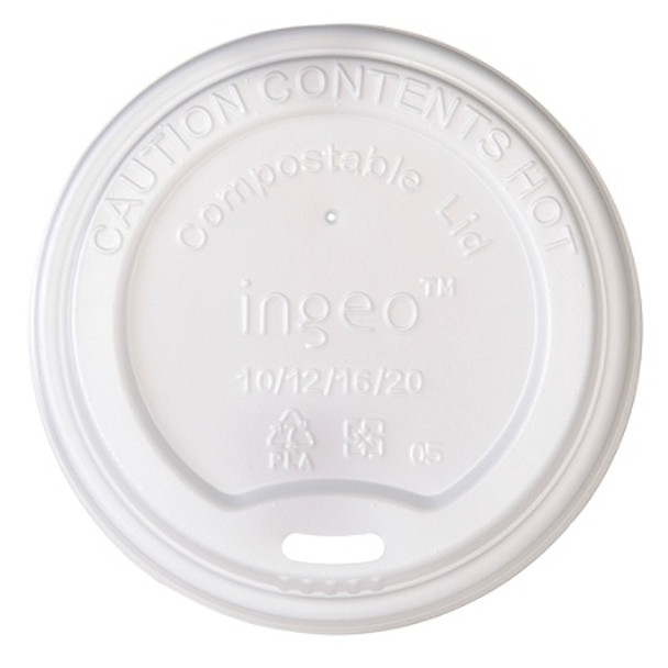 Highmark Compostable Hot Cup Lids, 10-20 Oz, White, Pack Of 800