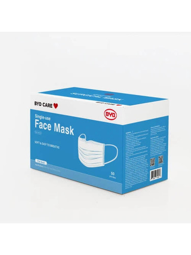 BYD BYDL1 BYD Care 3-Ply Pleated Face Mask A 7463419