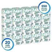 Scott 2-Ply Bathroom Tissue, 4-1/8" x 4" Sheets, 100% Recycled, 550 Sheets Per Roll, Case Of 20 Rolls