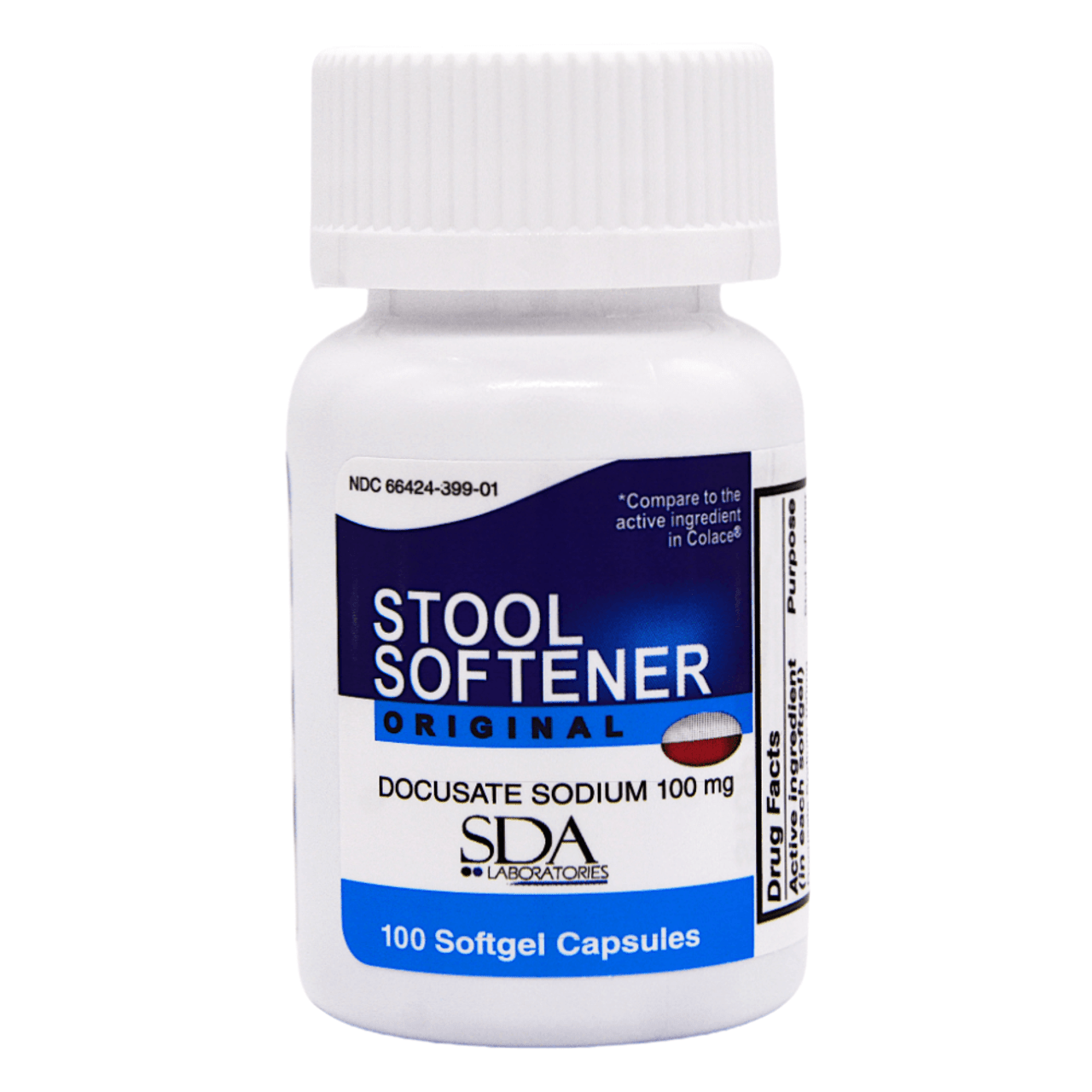 SDA Stool Softener Original Docusate Sodium 100 mg 100 Softgel