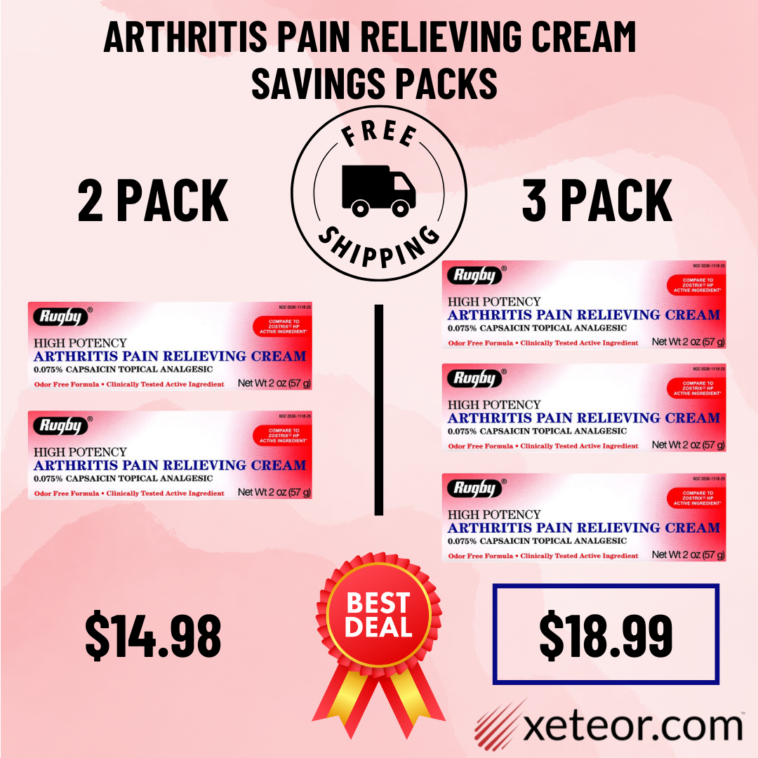 Rugby Capsaicin Cream 0.075% – 3 Pack | Strong Arthritis Relief