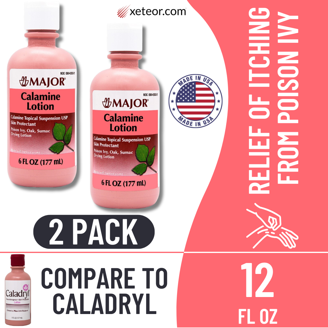 Major Calamine Lotion 2 Pack – Poison Ivy & Rash Relief