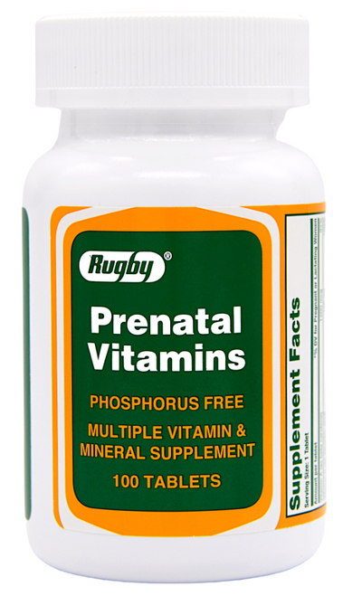 Rugby Prenatal Multivitamin - 100 Tablets