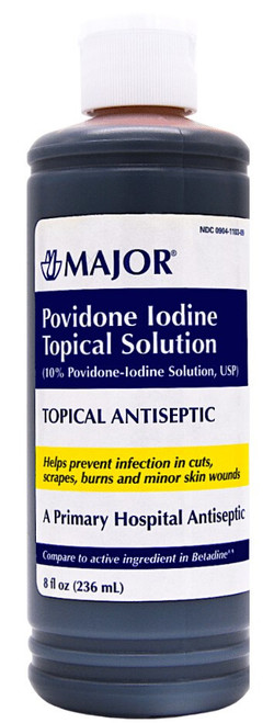  Major Povidone Iodine Topical Solution Antiseptic 10% - 8 fl oz (Betadine)