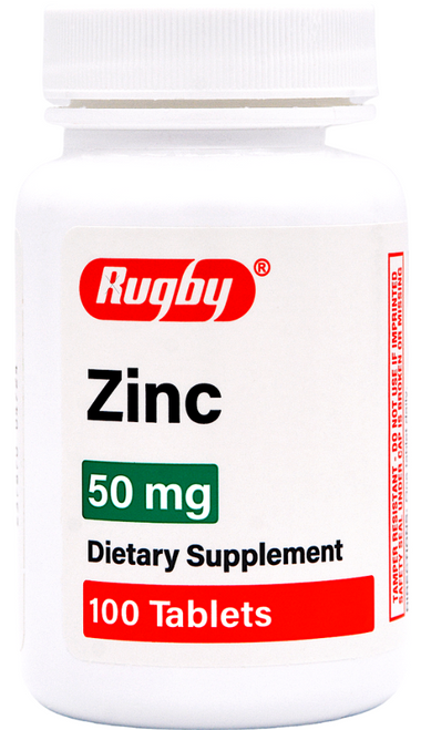 Rugby Zinc Dietary Supplement 50 mg - 100 Tablets