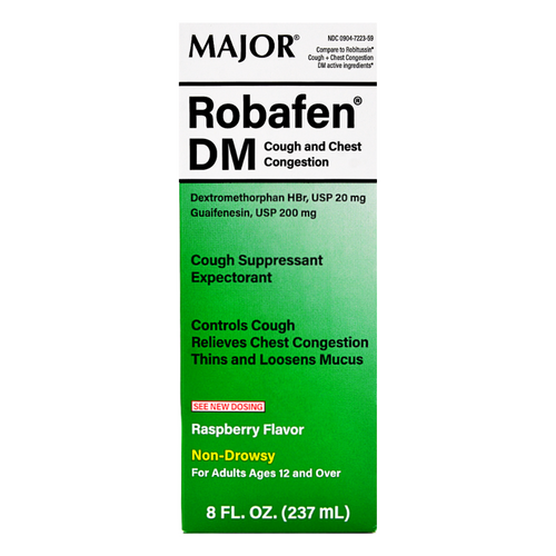 Major Robafen DM Raspberry Flavor Non-Drowsy - 8 Fl Oz