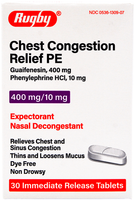 Rugby Chest Congestion Relief PE - 30 Tablets (Mucinex Sinus)