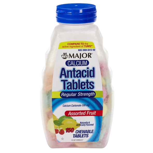 Major Antacid Tablets 500 mg Assorted Fruit Flavor – 150 Chewable Tablets | Tums®