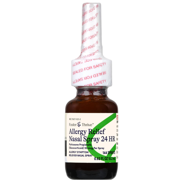 Foster & Thrive Allergy Relief Fluticasone Nasal Spray 50 mcg - 144 Metered Sprays | Compare to Flonase - Bottle